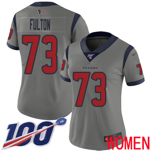 Houston Texans Limited Gray Women Zach Fulton Jersey NFL Football #73 100th Season Inverted Legend